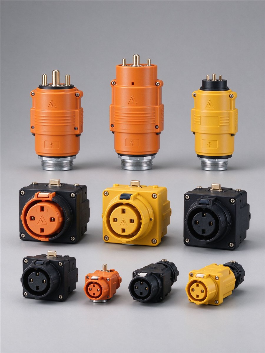 Industrial plugs and sockets